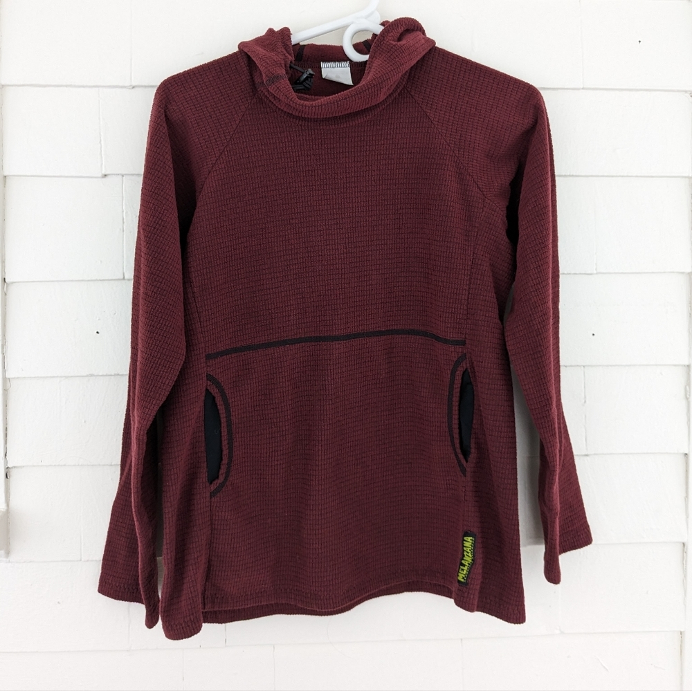Melanzana Women's Medium Microgrid Hoodie, red